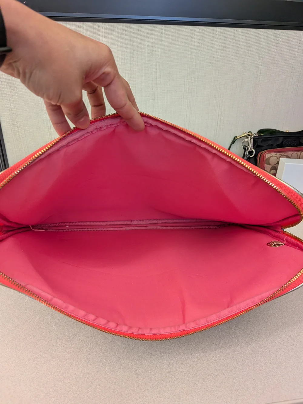 Lilly Pulitzer Coral Pink, Blue & Green Printed Laptop Sleeve